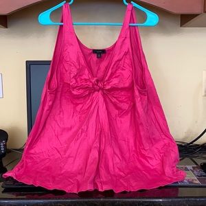 J Crew XXL Pink Tank w Front Bow Design
